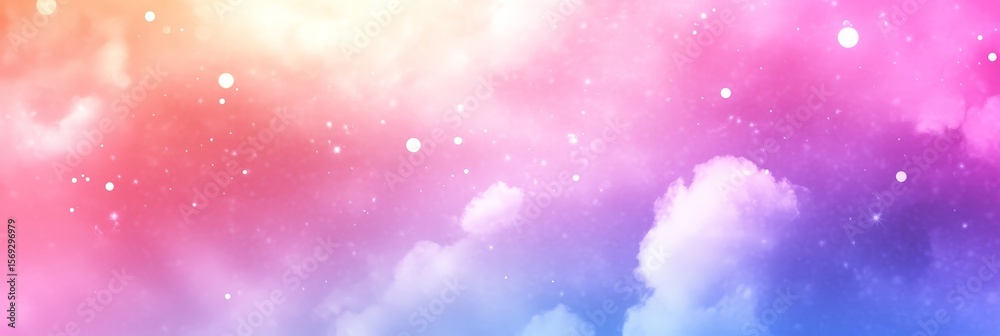 Naklejka premium Dreamy Abstract Sky with Soft Pastel Hues and Whimsical Clouds for Serene Backdrops and Art
