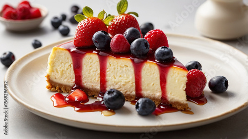 Maple cheesecake with berries on top