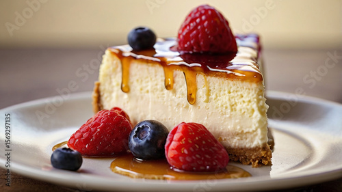 Maple cheesecake with berries on top