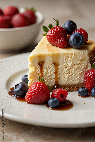Maple cheesecake with berries on top