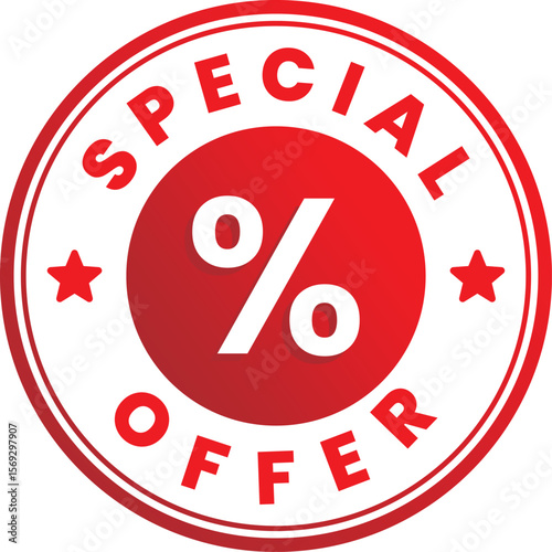 editable vector of special offer sign in red and white for promotional need
