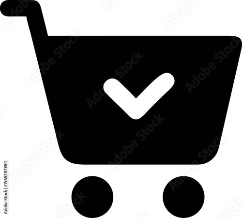 Successful Online Shopping Checkout Cart Icon & Confirmation