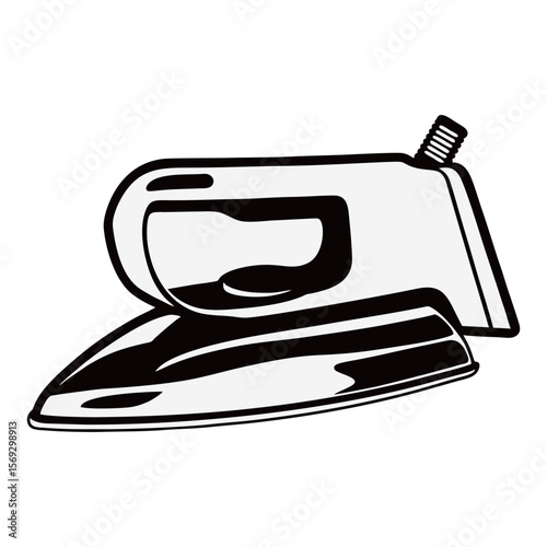 silhouette photo of iron with white background