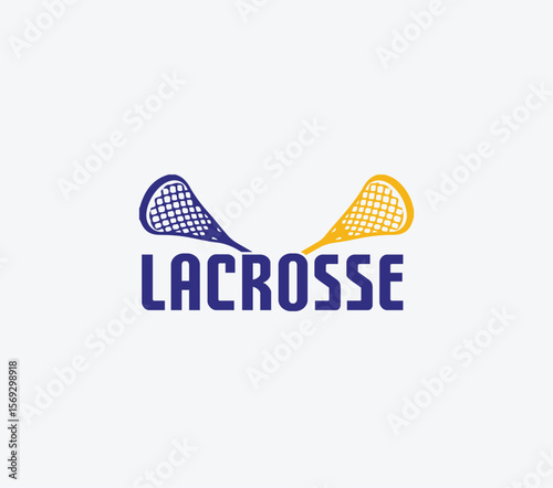 Crossed Lacrosse Sticks Logo, Lacrosse Sport Vector Icon