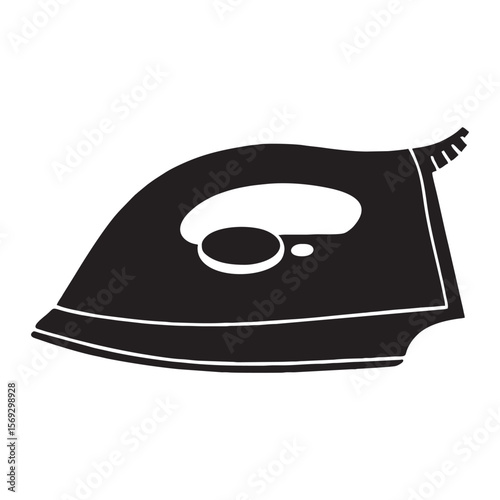 silhouette photo of iron with white background