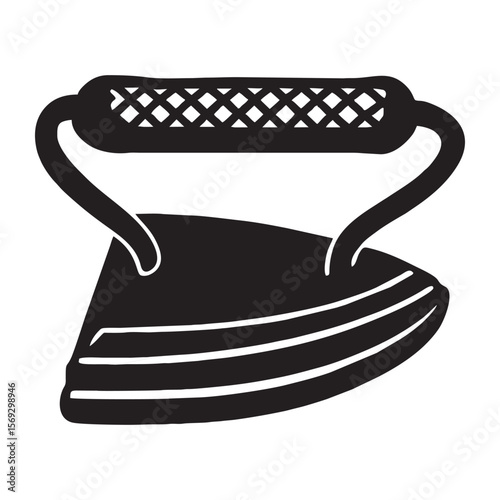 silhouette photo of iron with white background