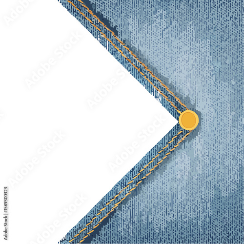 Denim Pocket Illustration for Fashion and Design Projects