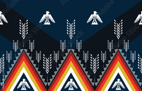 Aztec geometric print. Seamless pattern in tribal. Native American element pattern. Abstract background with ethnic Aztec ornament. Design for wallpaper, Fabric, rug, clothing, scarf.