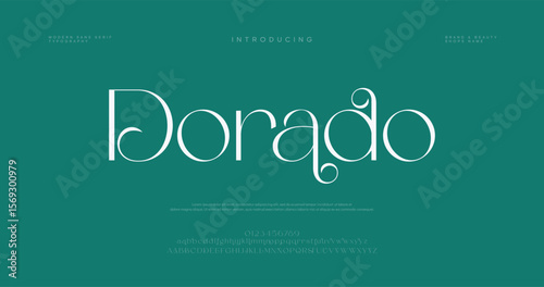 Dorado  modern logo beauty font alphabet. Typography beautiful minimal luxury classic letter serif fonts fashion wedding vintage retro logos. vector illustration