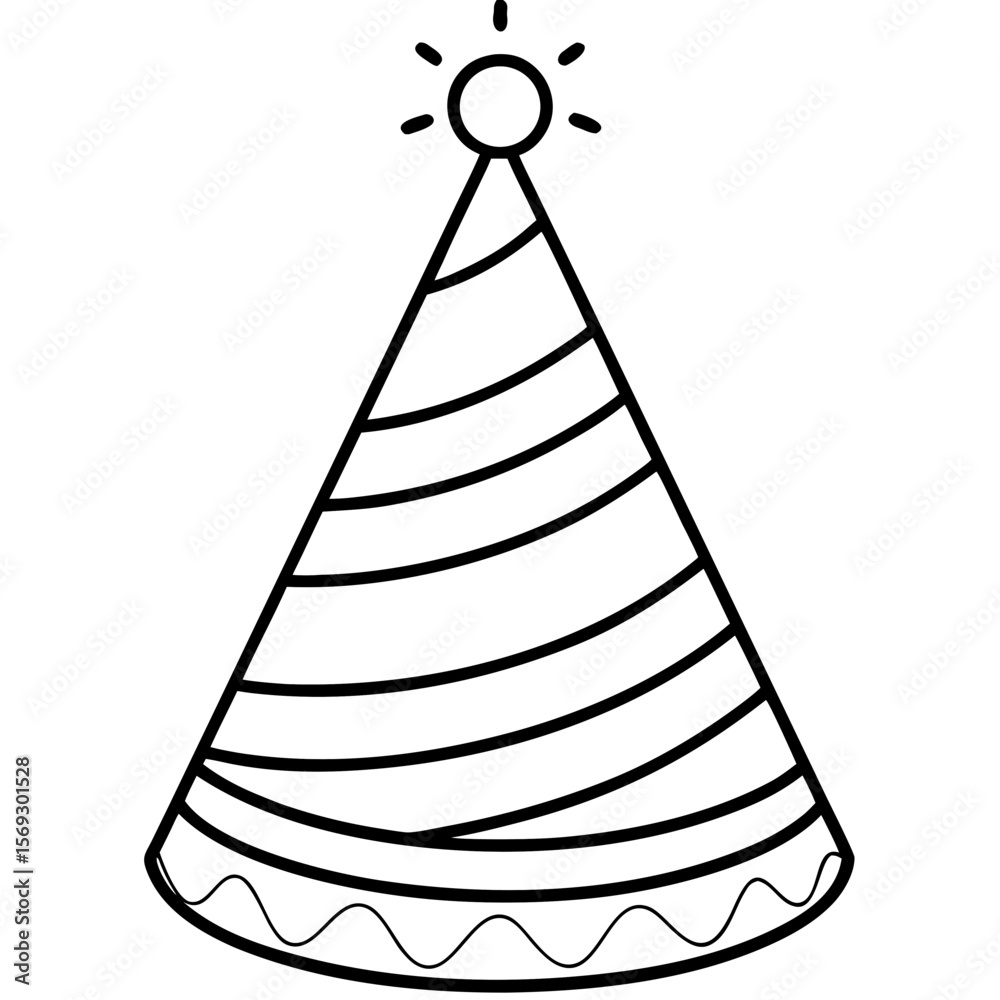 Party Hat Celebration Line Art Icon Party Hat Celebration Line Art Icon