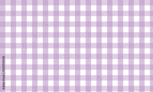 Purple gingham check fabric texture background.  Plaid fabric seamless pattern background.