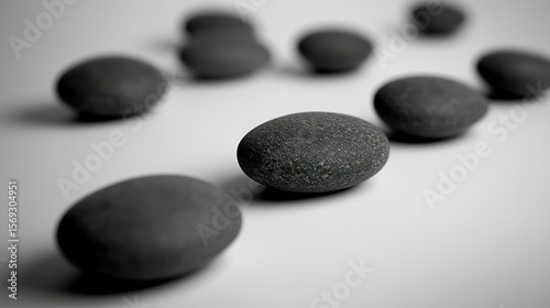 Dark stones in a shallow focus arrangement