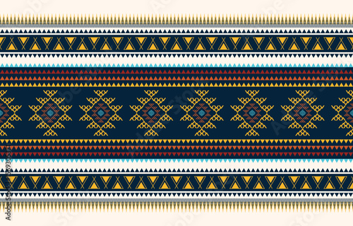 Aztec seamless pattern ethnic background design. Vector illustration of Traditional native American motifs. Seamless pattern template element. Design for wallpaper, Fabric, rug, clothing, scarf.
