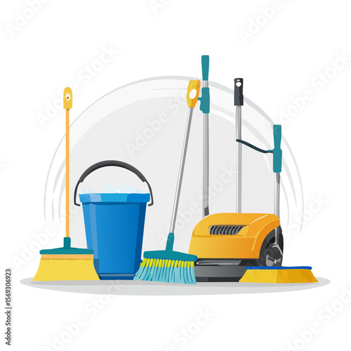 Cleaning Supplies Vector Illustration