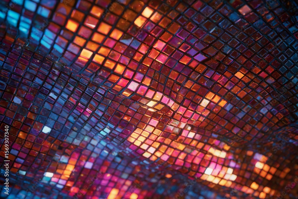 Obraz premium Colorful Digital Pixel Pattern Creating an Abstract Vibrant Display of Light Generative AI