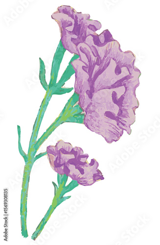 花のスケッチ素材。ベクターイラスト素材。