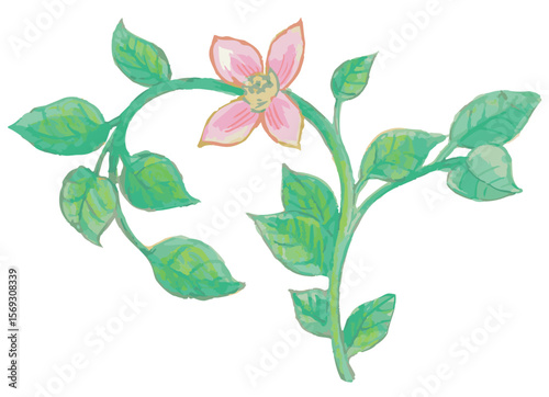 花のスケッチ素材。ベクターイラスト素材。