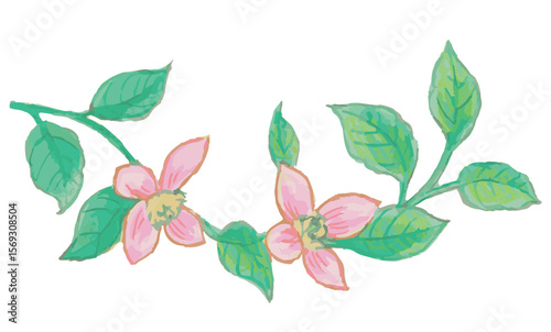 花のスケッチ素材。ベクターイラスト素材。