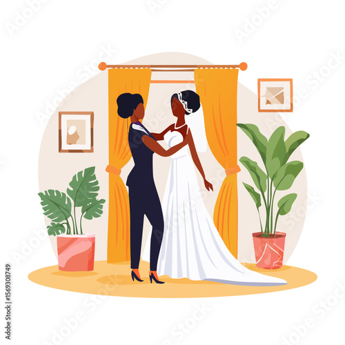 Bride's Special Day: A Heartwarming Scene of Wedding Preparations and Support