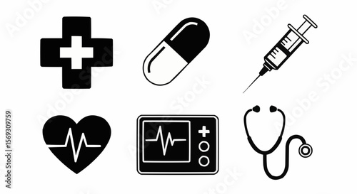 medical icons set