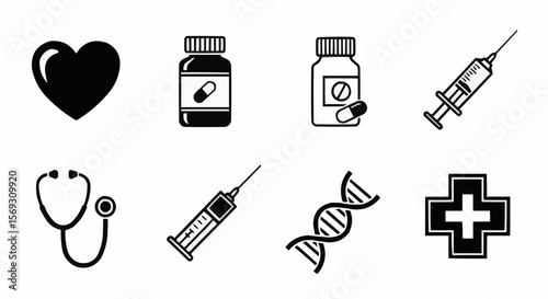 medical icons set