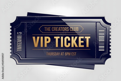 Luxury VIP Ticket Design, Event Pass, Gold Label


