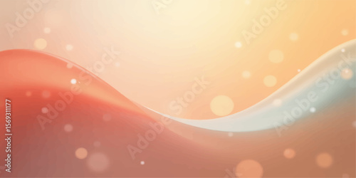 Abstract red and orange vector background with bright, glowing wave patterns and a touch of golden summer sun illustration