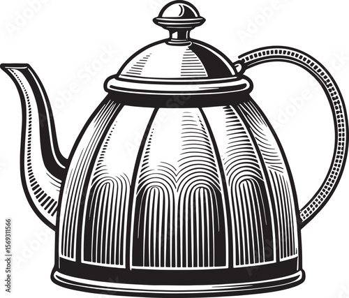 Teapot graphic silhouette.AI/EPS/PNG/JPEG