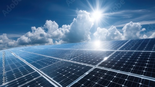 solar panels under a sunny sky