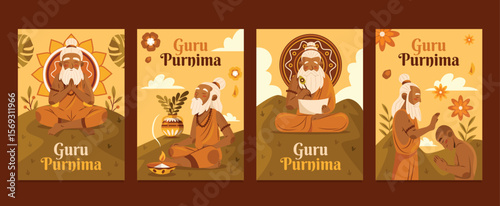 Guru Purnima Spiritual Celebration Card Collection