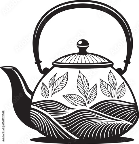 Teapot graphic silhouette.AI/EPS/PNG/JPEG