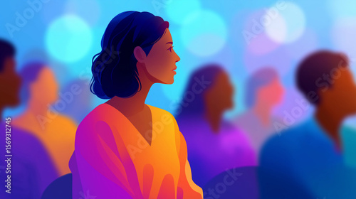 Empowered Woman Leading a Diverse Group Meeting in Modern Office