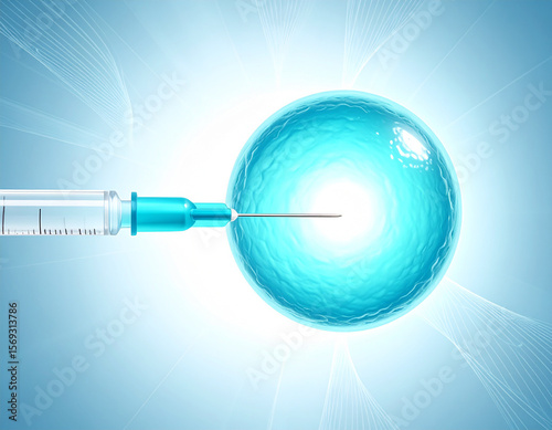 Wallpaper Mural In vitro fertilization process: a syringe injects genetic material into a translucent ovum. Torontodigital.ca