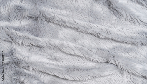Light Grey Soft Fur Texture. Wrinkle Surface. Background. Wallpaper.
