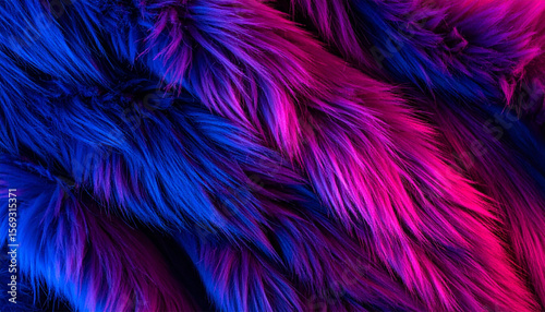 Neon Soft Fur Texture. Wrinkle Surface. Background. Wallpaper.