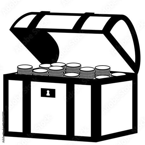 treasure chest icon vector drawing.
