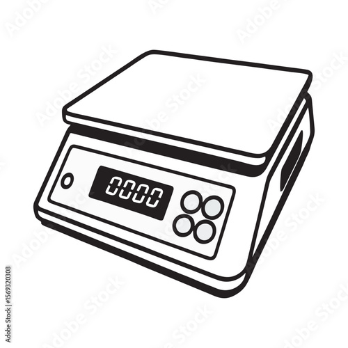 silhouette photo of scales on white background