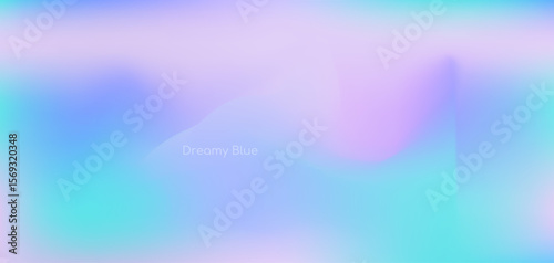 Bright soft dreamy vector lilac violet and cyan blue mesh gradient background. Abstract fuzz vibrant wavy mixed purple and turquoise backdrop for technology business banner design, calm dream concept
