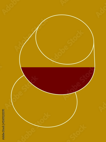 Glass of red wine. Vector illustration. Sketch for creativity.