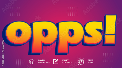 Playful Orange and Yellow "Oops!"