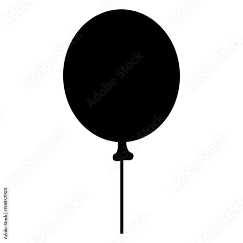 Icono silueta de globo con cuerda