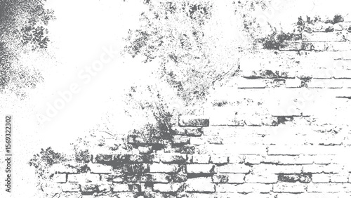 Grunge Old brick wall Black overlay texture background