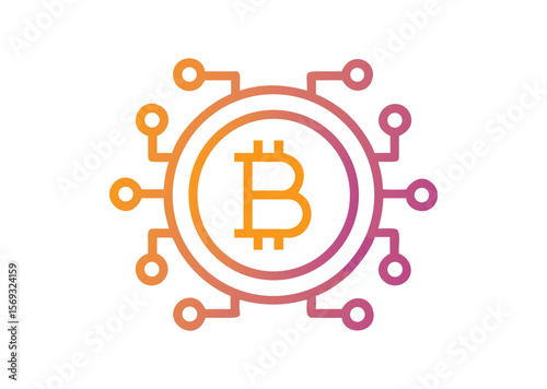 Bitcoin Vector, Bitcoin Icon Illustration