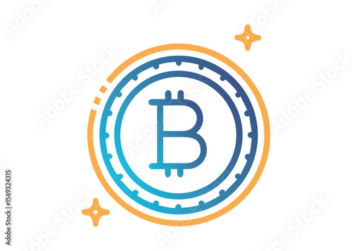 Bitcoin Vector, Bitcoin Icon Illustration
