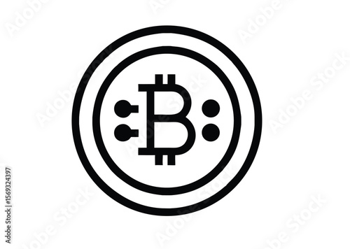 Bitcoin Vector, Bitcoin Icon Illustration