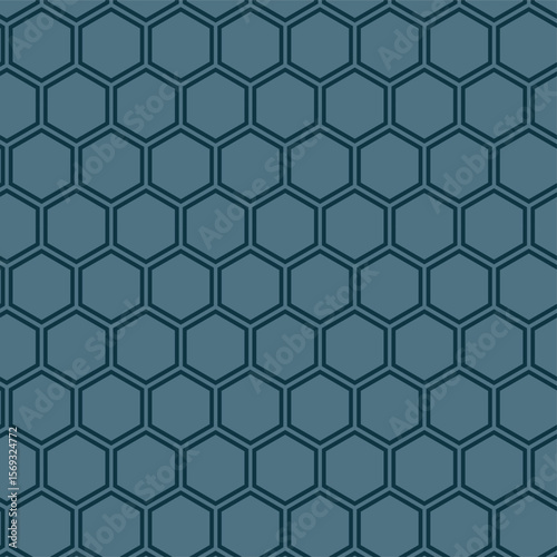  abstract seamless see green colour hexagon honeycomb vector pattern design with blue background
