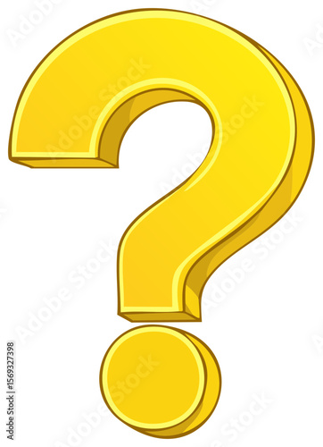 Stylized yellow question mark with a 3D effect floating on a black background to create a sense of curiosity.
