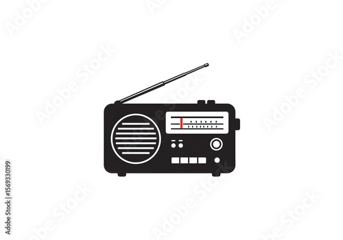 Vintage radio illustration classic communication technology media