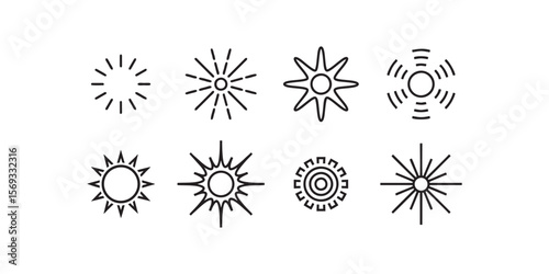 SUN SET ICON SHEET BLACK 