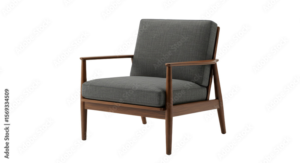 Fototapeta premium Modern Armchair with Wooden Frame Design.